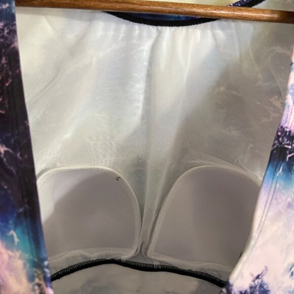 Torrid Womens NWT Ocean Wave Active Wireless Scoop Back One Piece Swimsuit Large - Picture 7 of 10